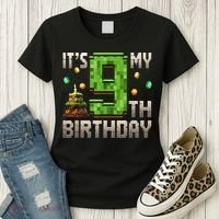 It'S My 9th Birthday 9 Year Old Gamer Pixel Birthday Boy Women's T-Shirt thumb 3