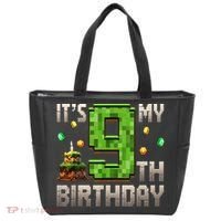 It'S My 9th Birthday 9 Year Old Gamer Pixel Birthday Boy Tote Bag thumb 0