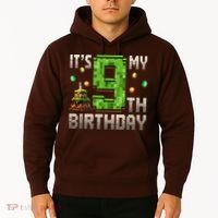 It'S My 9th Birthday 9 Year Old Gamer Pixel Birthday Boy Hoodie thumb 2