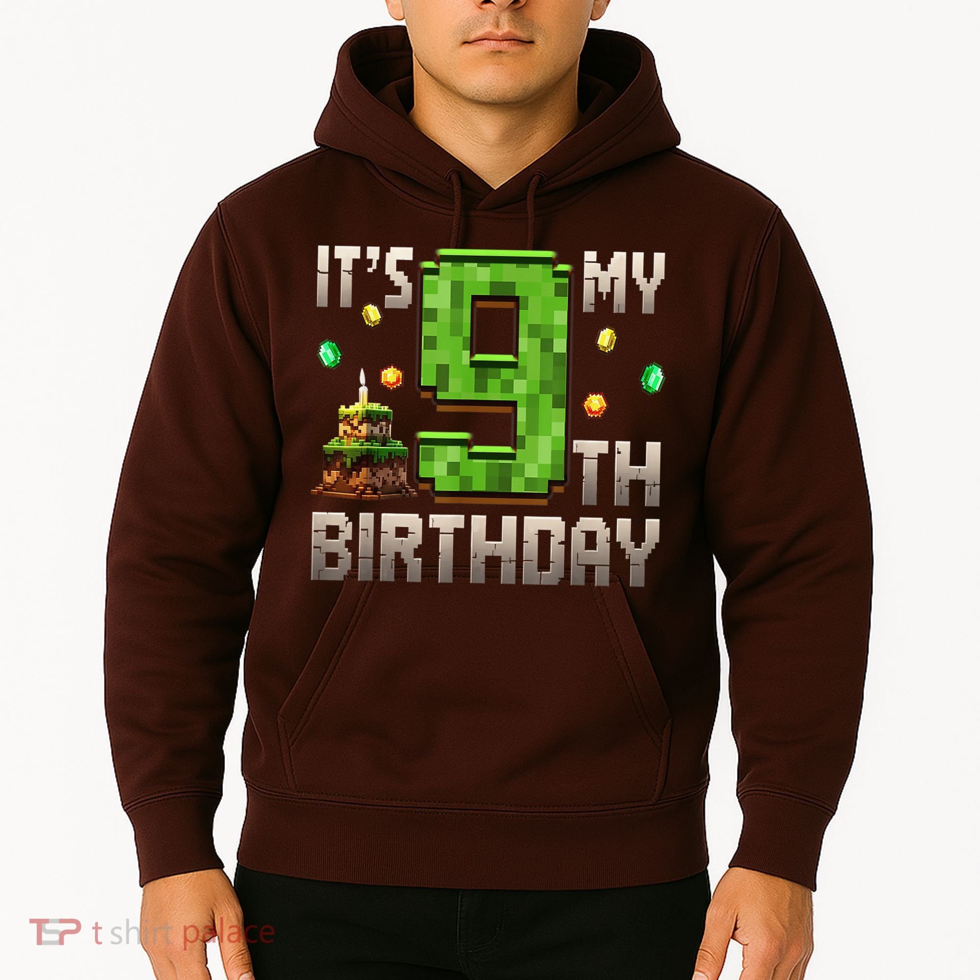 It'S My 9th Birthday 9 Year Old Gamer Pixel Birthday Boy Hoodie