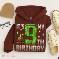 It'S My 9th Birthday 9 Year Old Gamer Pixel Birthday Boy Hoodie thumb 4