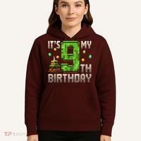 It'S My 9th Birthday 9 Year Old Gamer Pixel Birthday Boy Hoodie thumb 5