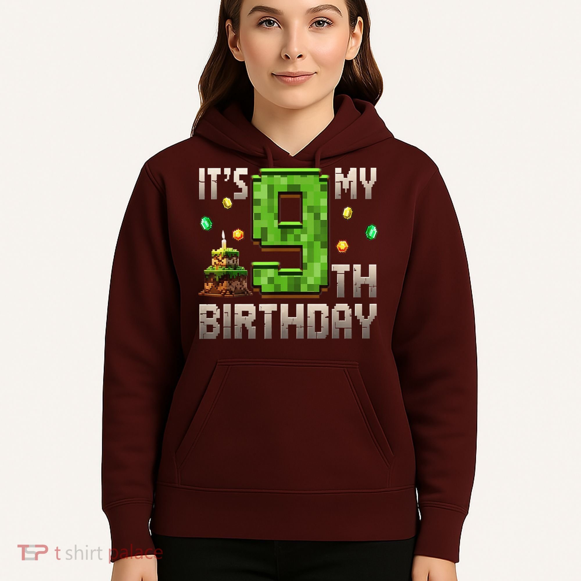It'S My 9th Birthday 9 Year Old Gamer Pixel Birthday Boy Hoodie