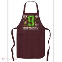 It'S My 9th Birthday 9 Year Old Gamer Pixel Birthday Boy Apron thumb 0