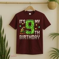 It'S My 9th Birthday 9 Year Old Gamer Pixel Birthday Boy T-Shirt thumb 2