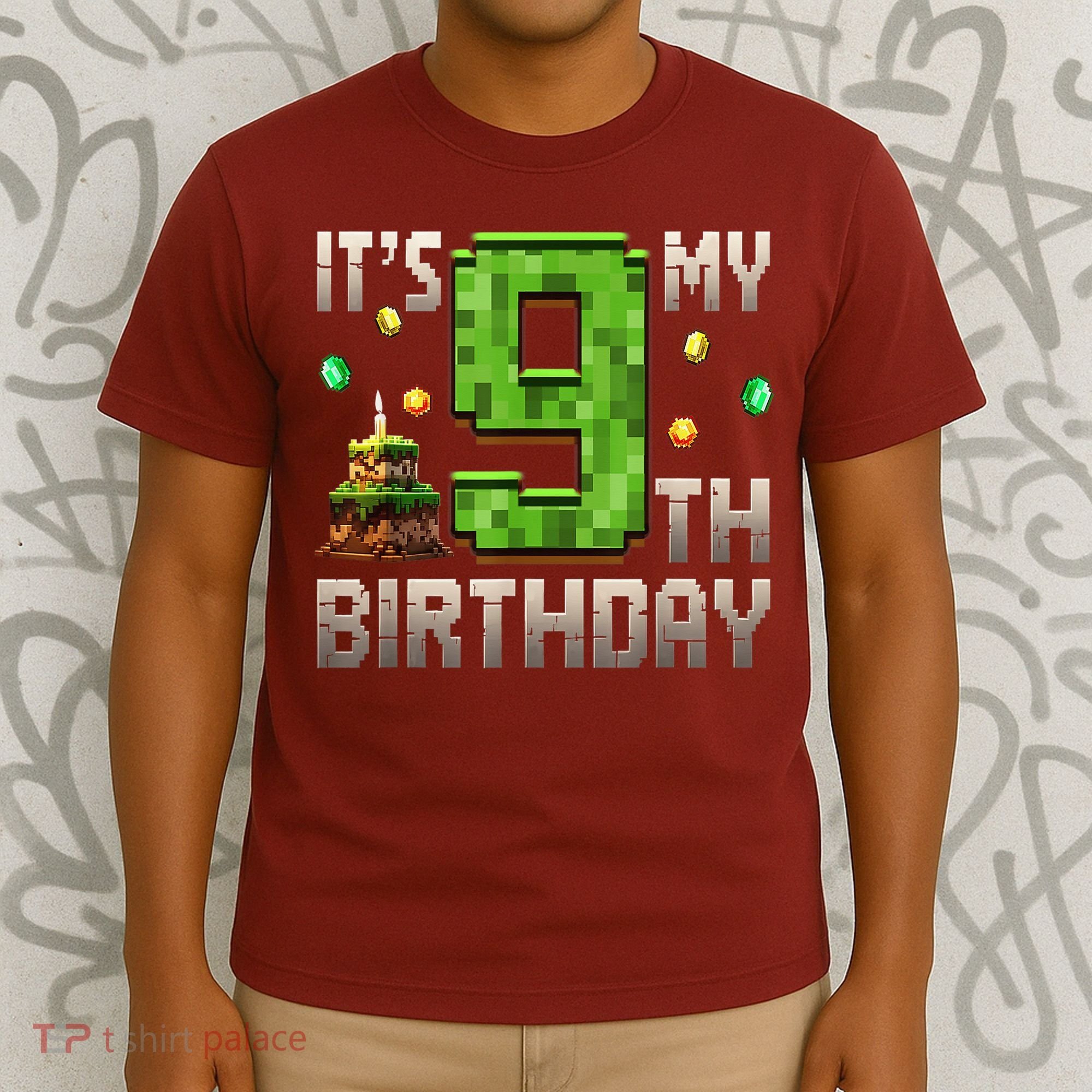 It'S My 9th Birthday 9 Year Old Gamer Pixel Birthday Boy T-Shirt