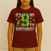 It'S My 9th Birthday 9 Year Old Gamer Pixel Birthday Boy T-Shirt thumb 4