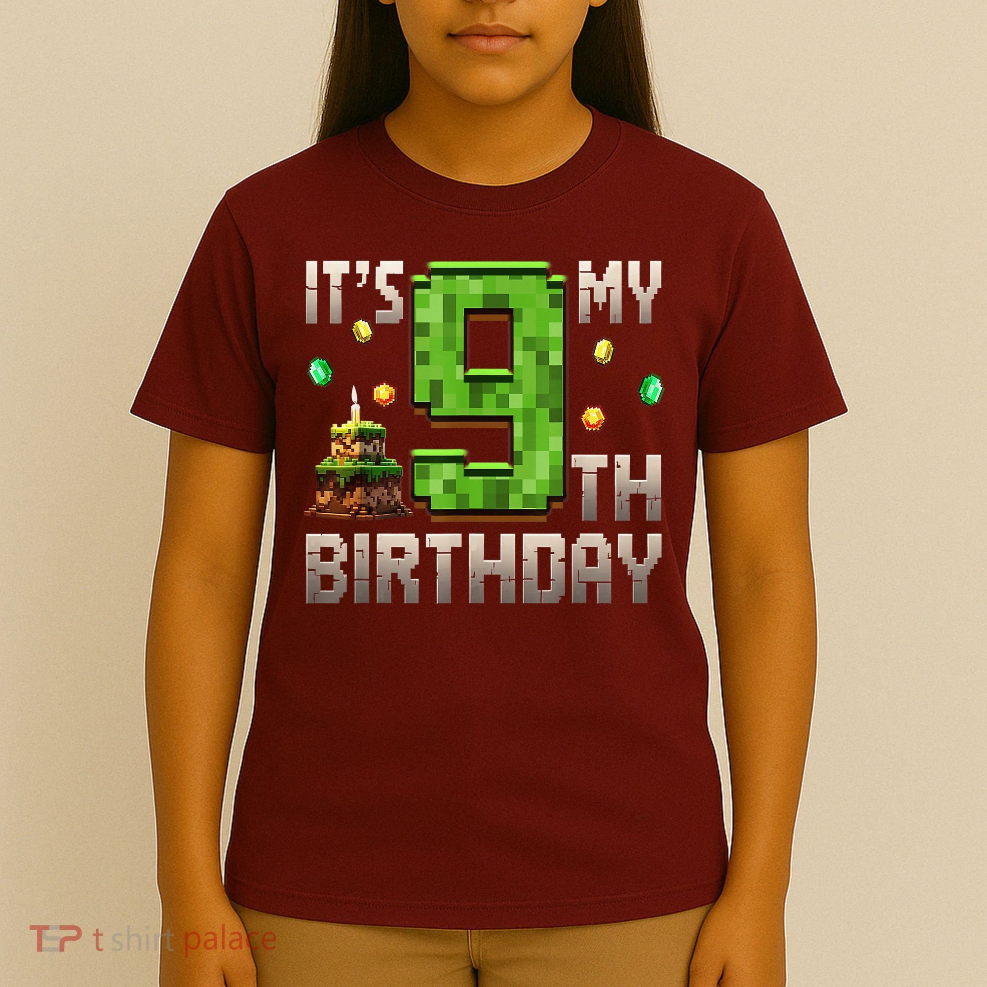 It'S My 9th Birthday 9 Year Old Gamer Pixel Birthday Boy T-Shirt