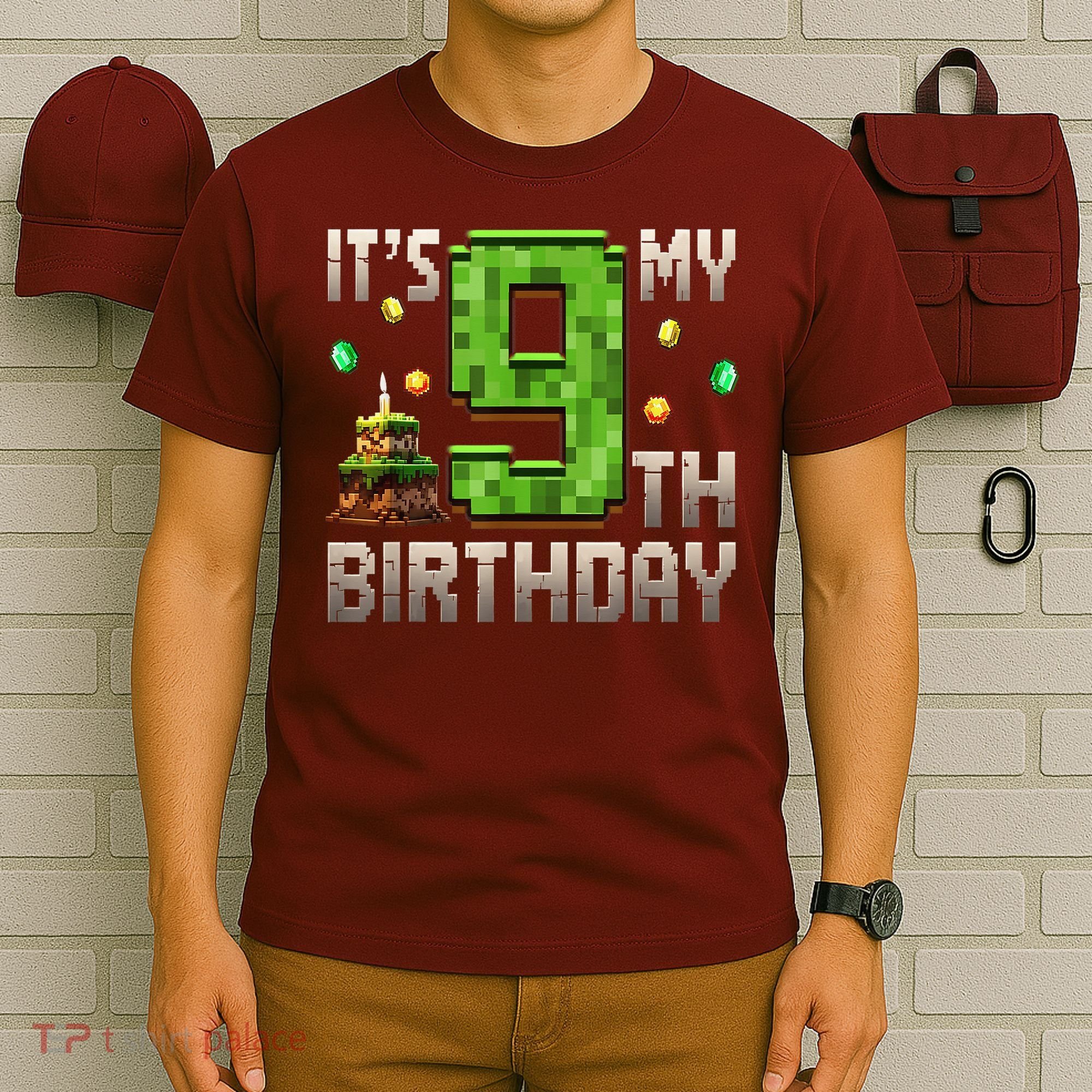 It'S My 9th Birthday 9 Year Old Gamer Pixel Birthday Boy T-Shirt