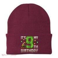 It'S My 9th Birthday 9 Year Old Gamer Pixel Birthday Boy Beanie thumb 0