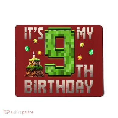 It'S My 9th Birthday 9 Year Old Gamer Pixel Birthday Boy Mousepad