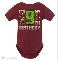 It'S My 9th Birthday 9 Year Old Gamer Pixel Birthday Boy Baby Bodysuit thumb 0