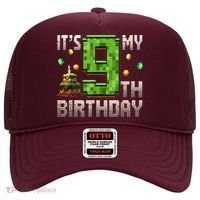 It'S My 9th Birthday 9 Year Old Gamer Pixel Birthday Boy Hat thumb 0