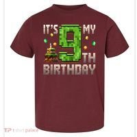 It'S My 9th Birthday 9 Year Old Gamer Pixel Birthday Boy Toddler T-Shirt thumb 0