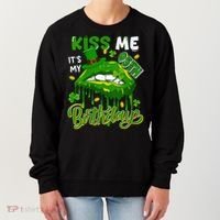 It'S My 95th Birthday St. Patrick'S Day Shamrocks Cute Lips Women's Sweatshirt thumb 0