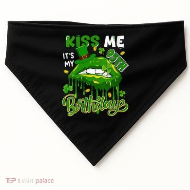 It'S My 95th Birthday St. Patrick'S Day Shamrocks Cute Lips USA-Made Doggie Bandana