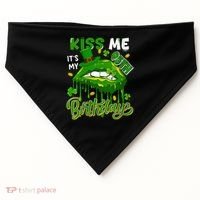 It'S My 95th Birthday St. Patrick'S Day Shamrocks Cute Lips USA-Made Doggie Bandana thumb 0