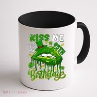 It'S My 95th Birthday St. Patrick'S Day Shamrocks Cute Lips Coffee Mug thumb 1