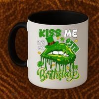 It'S My 95th Birthday St. Patrick'S Day Shamrocks Cute Lips Coffee Mug thumb 2