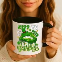 It'S My 95th Birthday St. Patrick'S Day Shamrocks Cute Lips Coffee Mug thumb 3