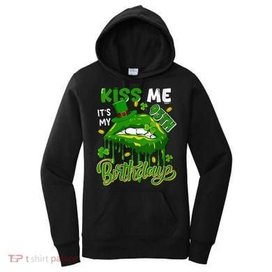 It'S My 95th Birthday St. Patrick'S Day Shamrocks Cute Lips Women's Hoodie