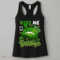 It'S My 95th Birthday St. Patrick'S Day Shamrocks Cute Lips Women's Tank Top thumb 3