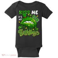 It'S My 95th Birthday St. Patrick'S Day Shamrocks Cute Lips Baby Bodysuit thumb 0