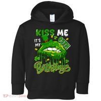 It'S My 95th Birthday St. Patrick'S Day Shamrocks Cute Lips Toddler Hoodie thumb 0