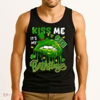 It'S My 95th Birthday St. Patrick'S Day Shamrocks Cute Lips Tank Top thumb 3