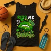 It'S My 95th Birthday St. Patrick'S Day Shamrocks Cute Lips Tank Top thumb 4