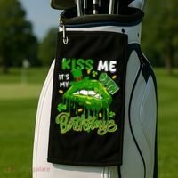 It'S My 95th Birthday St. Patrick'S Day Shamrocks Cute Lips Golf Towel thumb 2