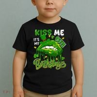 It'S My 95th Birthday St. Patrick'S Day Shamrocks Cute Lips Toddler T-Shirt thumb 2