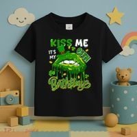It'S My 95th Birthday St. Patrick'S Day Shamrocks Cute Lips Toddler T-Shirt thumb 3