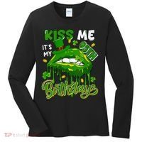 It'S My 95th Birthday St. Patrick'S Day Shamrocks Cute Lips Women's Long Sleeve Shirt thumb 0