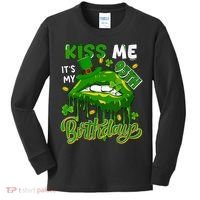 It'S My 95th Birthday St. Patrick'S Day Shamrocks Cute Lips Kids Long Sleeve Shirt thumb 0