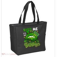 It'S My 95th Birthday St. Patrick'S Day Shamrocks Cute Lips Tote Bag thumb 2