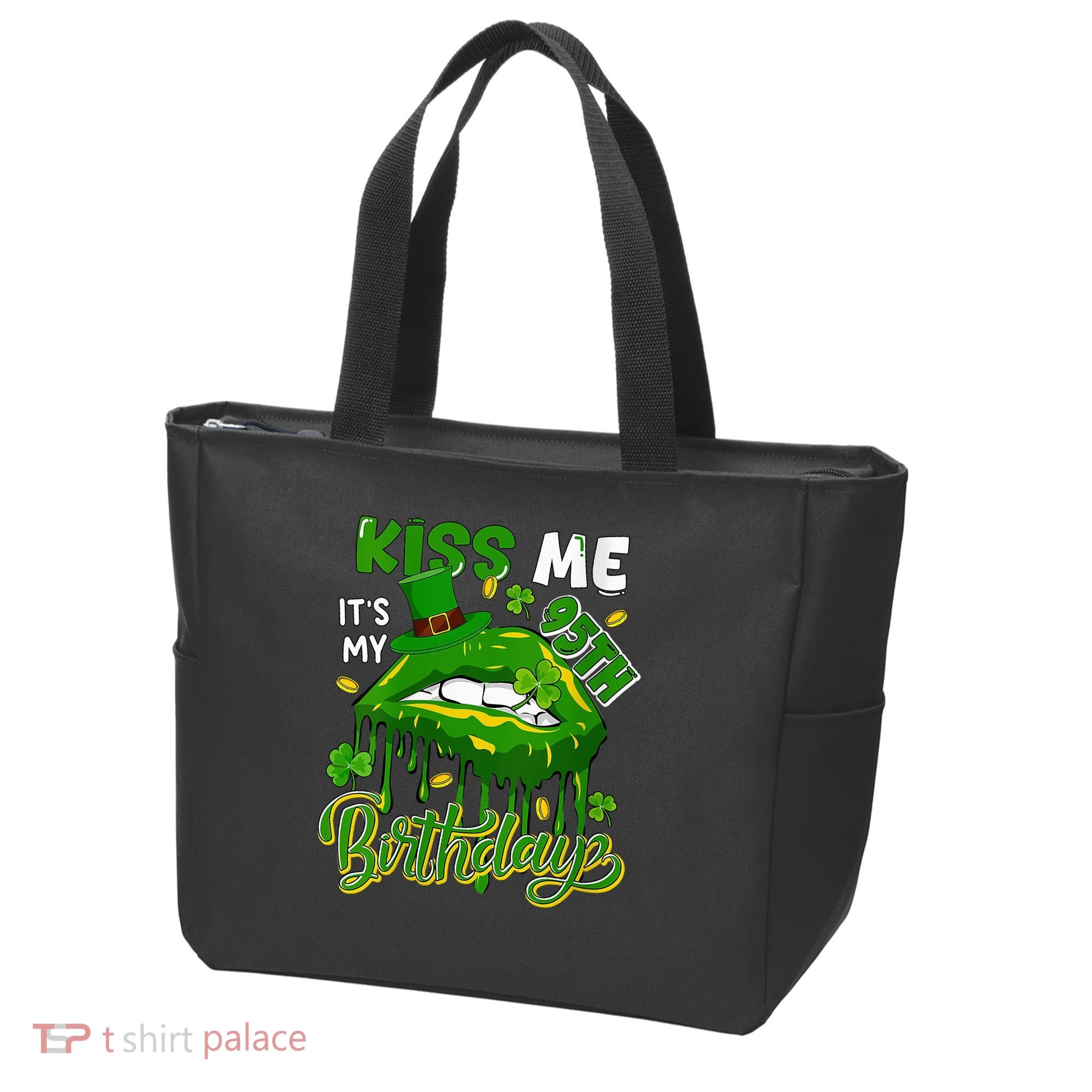 It'S My 95th Birthday St. Patrick'S Day Shamrocks Cute Lips Tote Bag