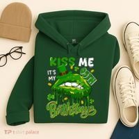 It'S My 95th Birthday St. Patrick'S Day Shamrocks Cute Lips Hoodie thumb 4
