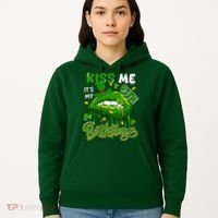 It'S My 95th Birthday St. Patrick'S Day Shamrocks Cute Lips Hoodie thumb 5