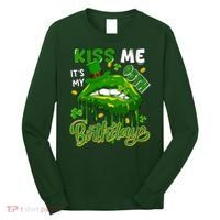 It'S My 95th Birthday St. Patrick'S Day Shamrocks Cute Lips Long Sleeve Shirt thumb 0