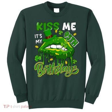 It'S My 95th Birthday St. Patrick'S Day Shamrocks Cute Lips Sweatshirt