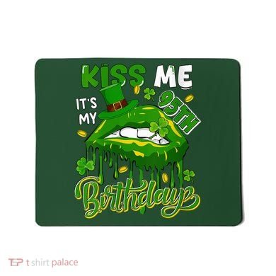 It'S My 95th Birthday St. Patrick'S Day Shamrocks Cute Lips Mousepad