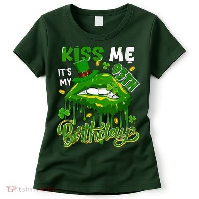 It'S My 95th Birthday St. Patrick'S Day Shamrocks Cute Lips Women's T-Shirt