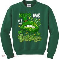 It'S My 95th Birthday St. Patrick'S Day Shamrocks Cute Lips Kids Sweatshirt thumb 0