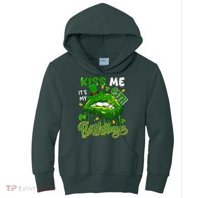 It'S My 95th Birthday St. Patrick'S Day Shamrocks Cute Lips Kids Hoodie