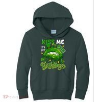 It'S My 95th Birthday St. Patrick'S Day Shamrocks Cute Lips Kids Hoodie thumb 0