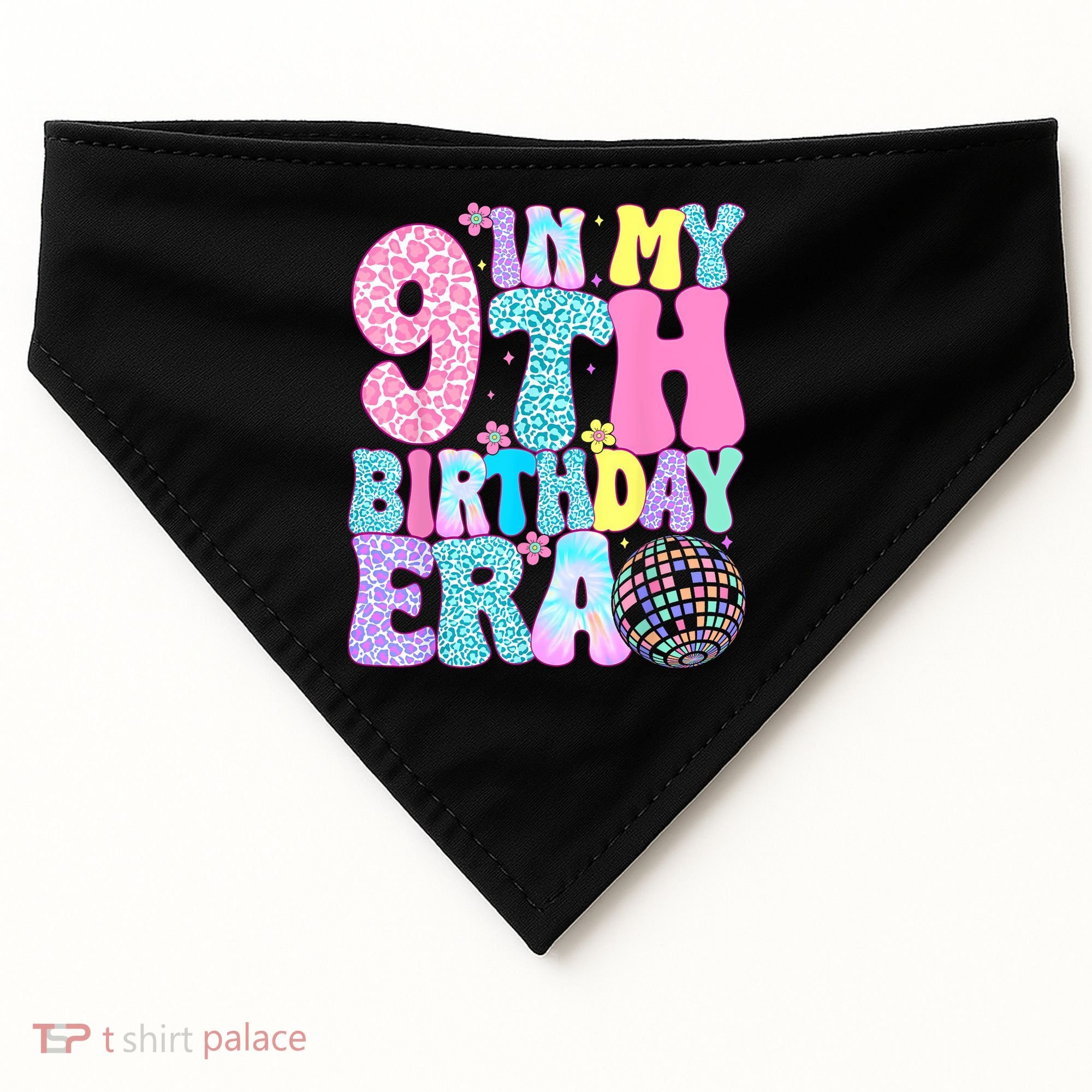 In My 9th Birthday Era Nine Bday 9 Year Old USA-Made Doggie Bandana