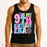 In My 9th Birthday Era Nine Bday 9 Year Old Tank Top thumb 3
