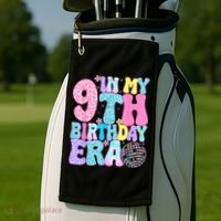 In My 9th Birthday Era Nine Bday 9 Year Old Golf Towel thumb 2