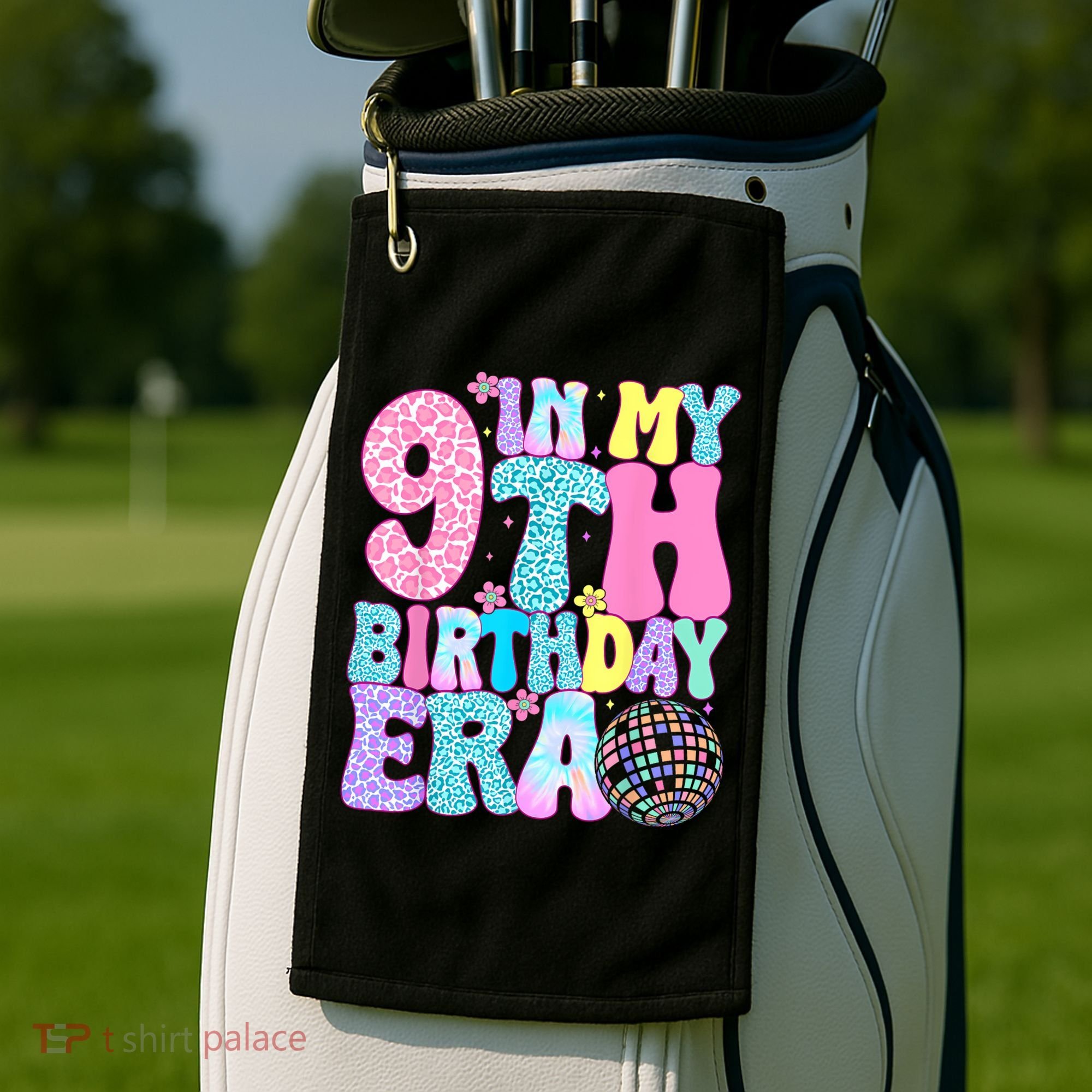 In My 9th Birthday Era Nine Bday 9 Year Old Golf Towel